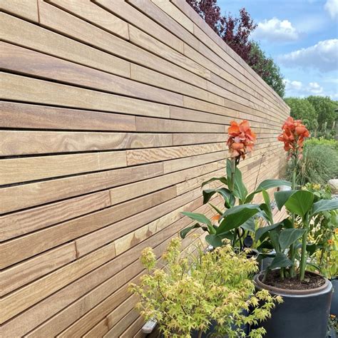 Ipe Hardwood Fence Modern 70 Cm Slats