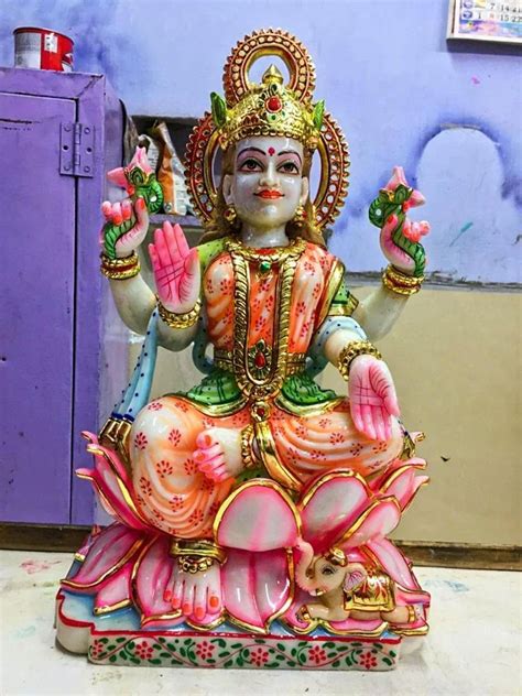 White Painted Marble Laxmi Mata Statue For Worship At Rs 6500 In Alwar