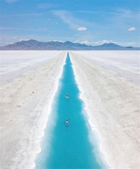 Salt flats with a Lake in Utah : r/Damnthatsinteresting