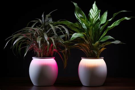 Premium AI Image | Smart pot with builtin led lights for plant growth