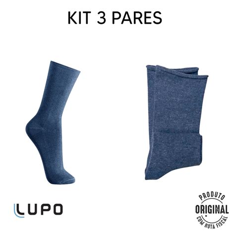 Kit 3 Meias Social Algodão Sportwear Sem Punho Lupo 1275 001 Submarino