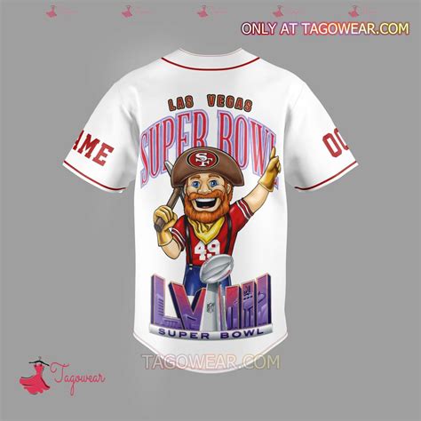 San Francisco 49ers Las Vegas Super Bowl Personalized Baseball Jersey ...