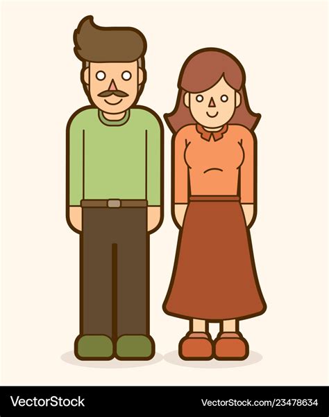 Father and mother standing together graphic Vector Image