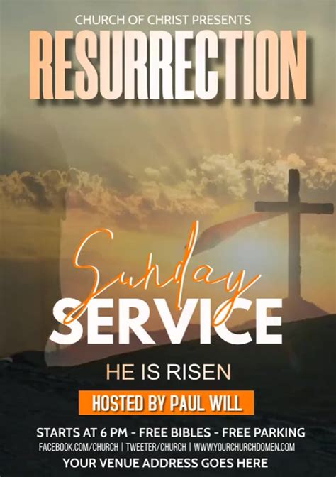 Easter Sunday Service Video Ads Template Postermywall