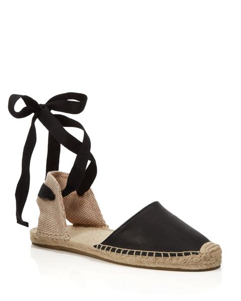 Soludos Espadrille Flat Sandals Classic Ankle Wrap In Black Lyst