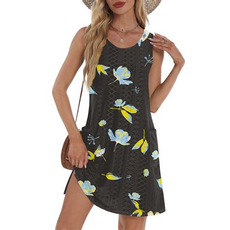 GXIPO Swimdress For Women Women S Summer Dresses Hollow Out Swing Flowy Sleeveless Bikini Beach