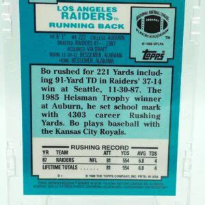 Vintage Topps Archives Reserve Nfl Bo Jackson Super Rookie Card