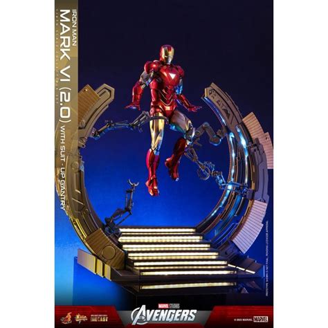 Iron Man Mark VI 2 0 Suit Up Gantry Movie Masterpiece MMS688D53 Hot Toys The Avengers