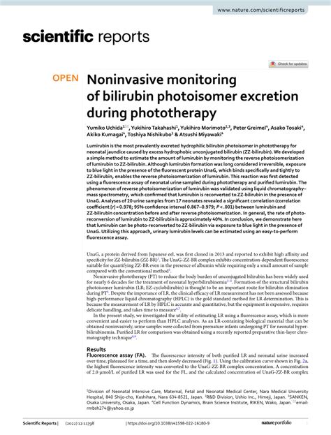 Pdf Noninvasive Monitoring Of Bilirubin Photoisomer Excretion During