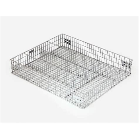 Silver Rectangular Stainless Steel Cutlery Basket For Kitchen Size