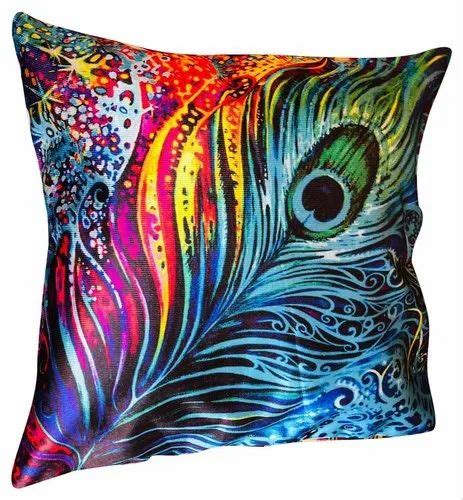 Multicolor Silk Printed Cushions Cover Shape Rectangle Size 16 X 16