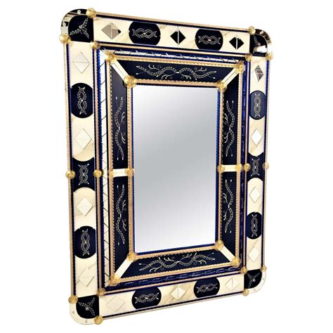 Blue Murano Glass Mirror Contemporay Hand Made By Fratelli Tosi For Sale At 1stdibs