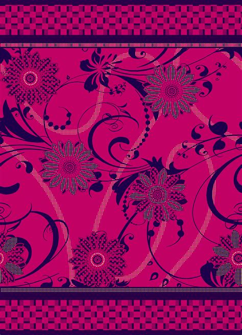 Pink and Black Floral Wallpaper