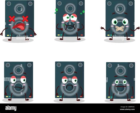 Loudspeaker Cartoon In Character With Nope Expression Stock Vector