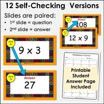 Digital Multiplication Flash Cards For Fact Fluency Practice Bundle