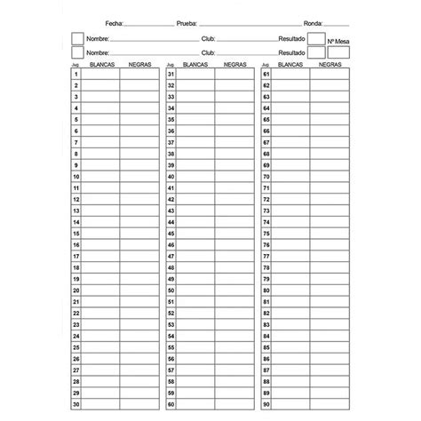 Bloc De Planillas De Ajedrez Para Anotar Sus Partidas Jugadas En Casa