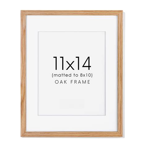 11x14 Picture Frame, Poster Frame for Wall, Oak Wood Frame with Real ...