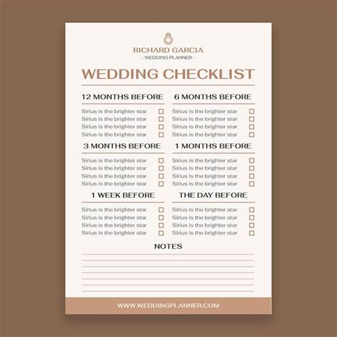 Elegante Checklist Voor Huwelijksplanner Van Richard Garcia Gratis Vector