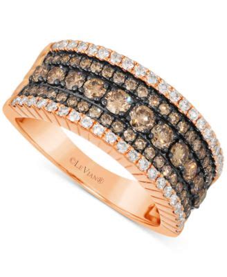 Le Vian Chocolate Diamond Nude Diamond Multirow Statement Ring 1 1 5 Ct T W In 14k Rose
