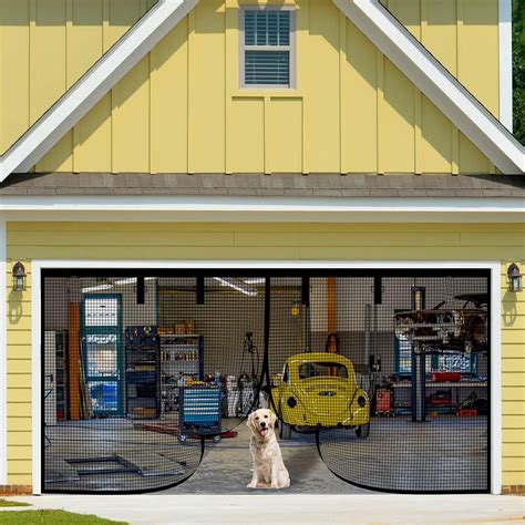 Qiseca Garage Door Screen 18x8FT - Magnetic Garage Screen Doors for 2 ...