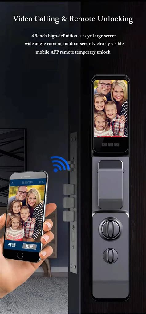 Smart Door Lock Wifi With D Face Recognition Smart Door Lock Camera