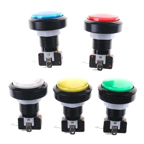 1 PCS 46mm 12V LED Illuminated Push Button Round Arcade Button Switch