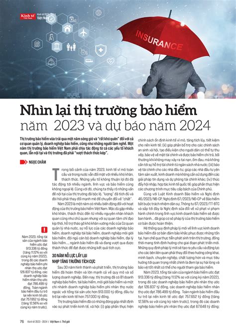 Nhìn lại thị trường bảo hiểm năm 2023 và dự báo năm 2024 Nhịp sống