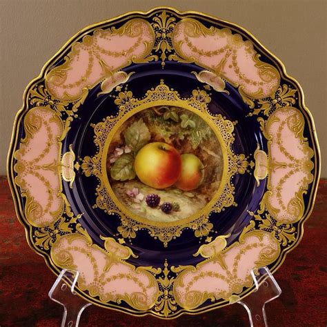 Royal Worcester Fruit Plate Signed Richard Sebright Hand Painted