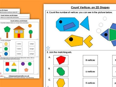 Year 2 Count Vertices On 2d Shapes Spring Block 3 Maths Homework Extension Teaching Resources