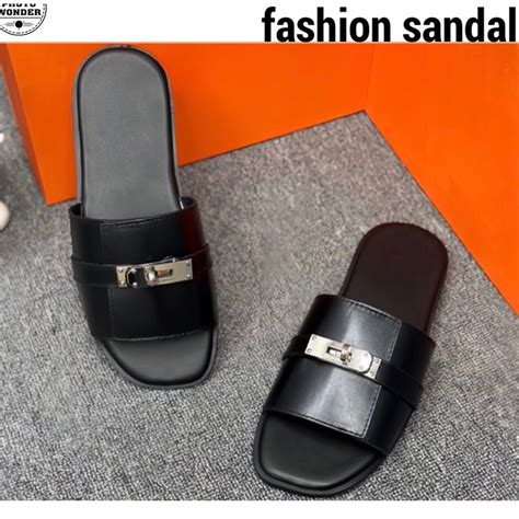 dép quai ngang nam HM khóa ngang chốt trắng mẫu dép hot nhất 2024 full bill box Shopee Việt Nam