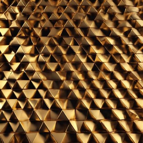 Premium Photo 3d Rendered Abstract Gold Triangle Grid