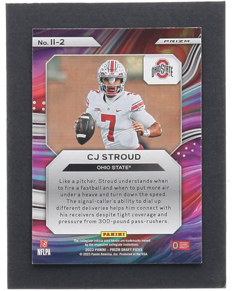 CJ Stroud 2023 Panini Prizm Draft Picks Instant Impact Gold Ice 2 RC