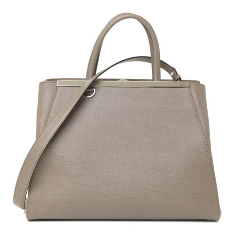 Fendi Vitello Elite Regular 2jours Tote Tortora 935449 Fashionphile