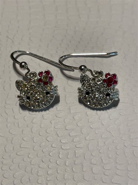 Hello Kitty Drop Earrings Vintage Made In Korea Vi Gem