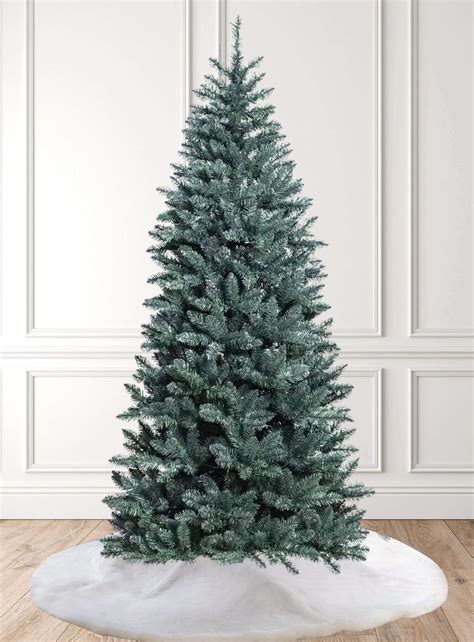 8 Tribeca Spruce Blue Slim Artificial Christmas Tree Unlit