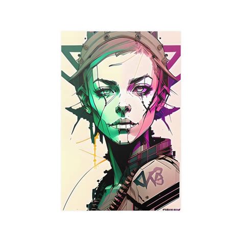 Cyberpunk Woman Poster Etsy