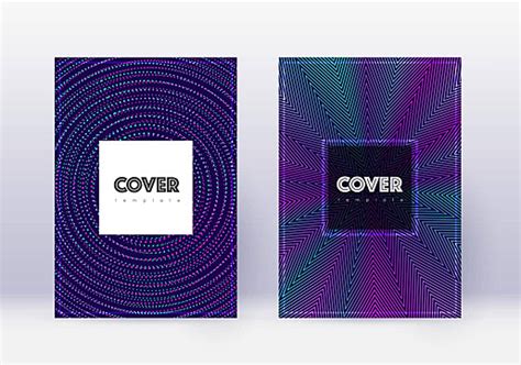 Set Of Design Templates For Hipster Covers With Red Abstract Lines