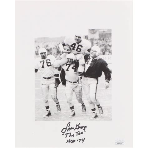 Lou Groza Signed Browns 8x10 Photo Inscribed The Toe HOF 74 JSA