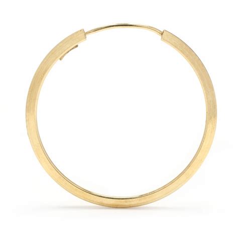 Italian Knife Edge Endless Hoop Earrings 18kt Yellow Gold For Sale At 1stdibs