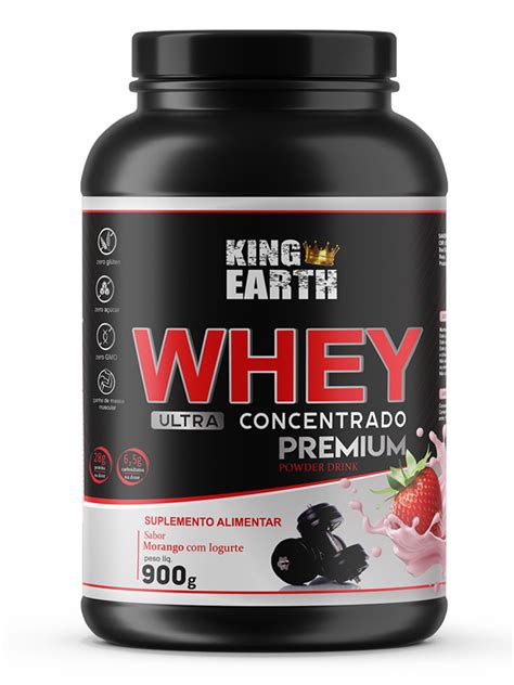 Whey Ultra Concentrado Premium Morango C Iogurte 900g REI TERRA