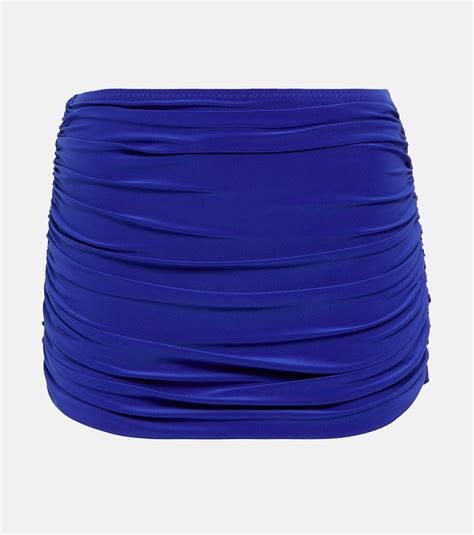 Norma Kamali Bill Ruched High Rise Bikini Briefs In Cobalt Blue ModeSens