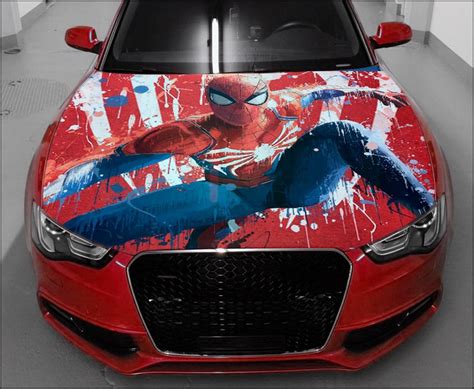 Spider-man Car Hood Wrap Full Color Vinyl Decal Friendly Neighbor ...