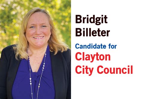 Clayton City Council Candidate Questions Bridget Billeter