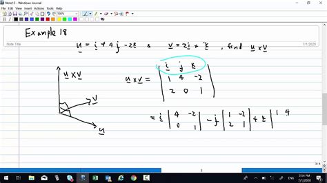 Example 18 On Cross Product Of Two Vectors Youtube