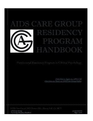 Fillable Online Aids Care Group Residency Program Handbook