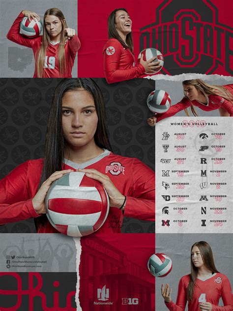 Ohio State Buckeyes Women's Volleyball Schedule Poster on Behance