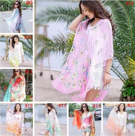 Chiffon Beach Smock Sarong Wrap Pareo Bikini Cover Ups Driving Scarves Beach Dress