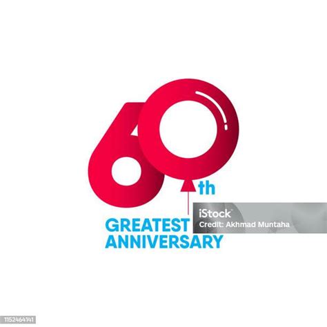 60th Anniversary Vector Template Design For Celebration Greeting Cards