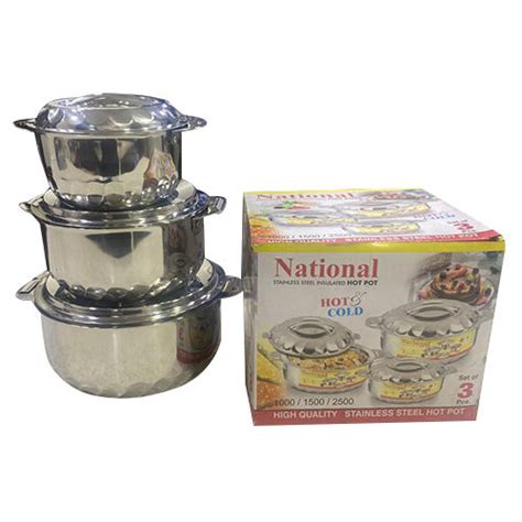 Stainless Steel Insulated Hot Pot Pcs Set Color Sliver At Best Price In Mumbai Maple