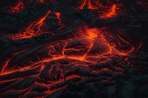 Premium Photo | Molten lava flowing out of a volcanos crater